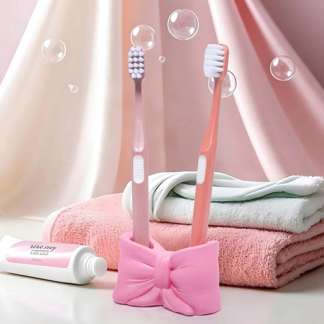 Cute Bowtie Holder Multifunctional Nightstand Organizer for Toothbrushes Pens