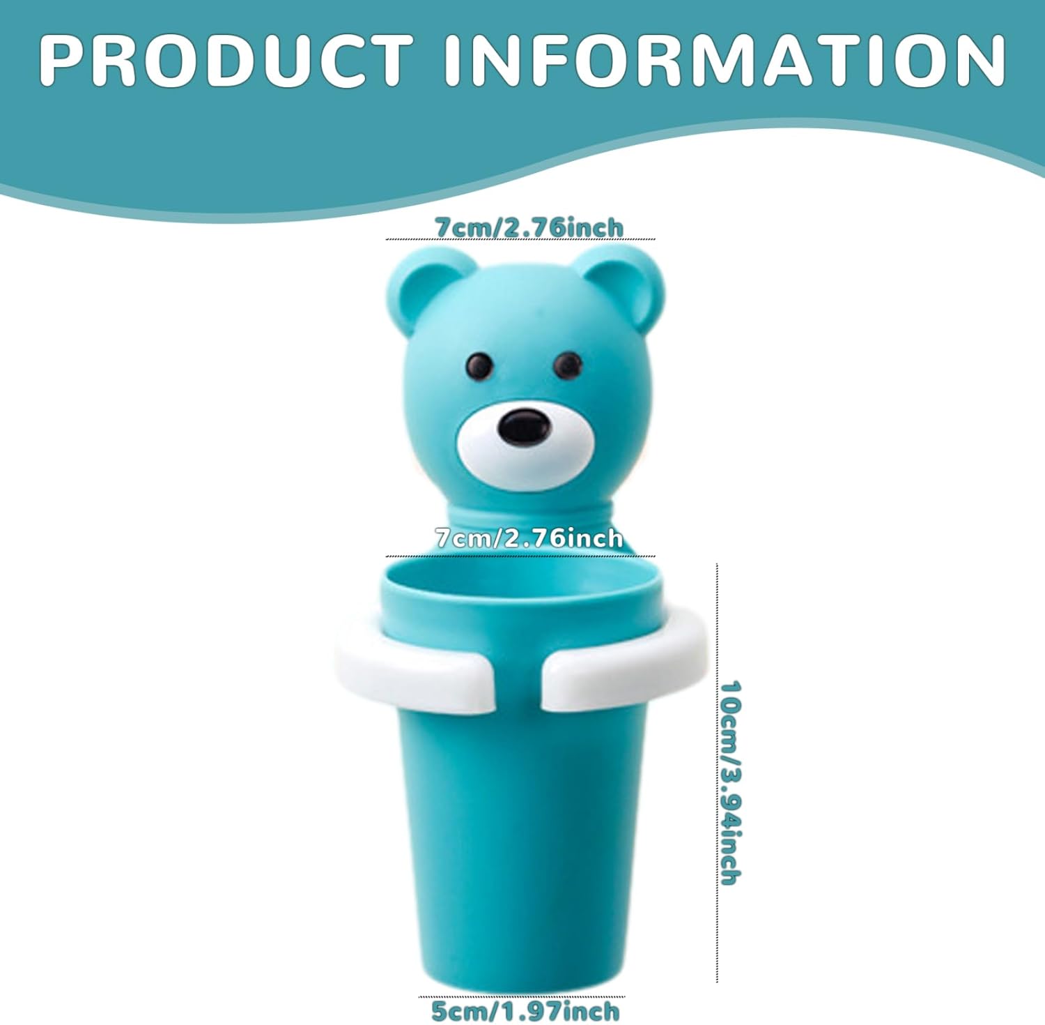 Kids Bear Toothbrush Holder with Cup Set