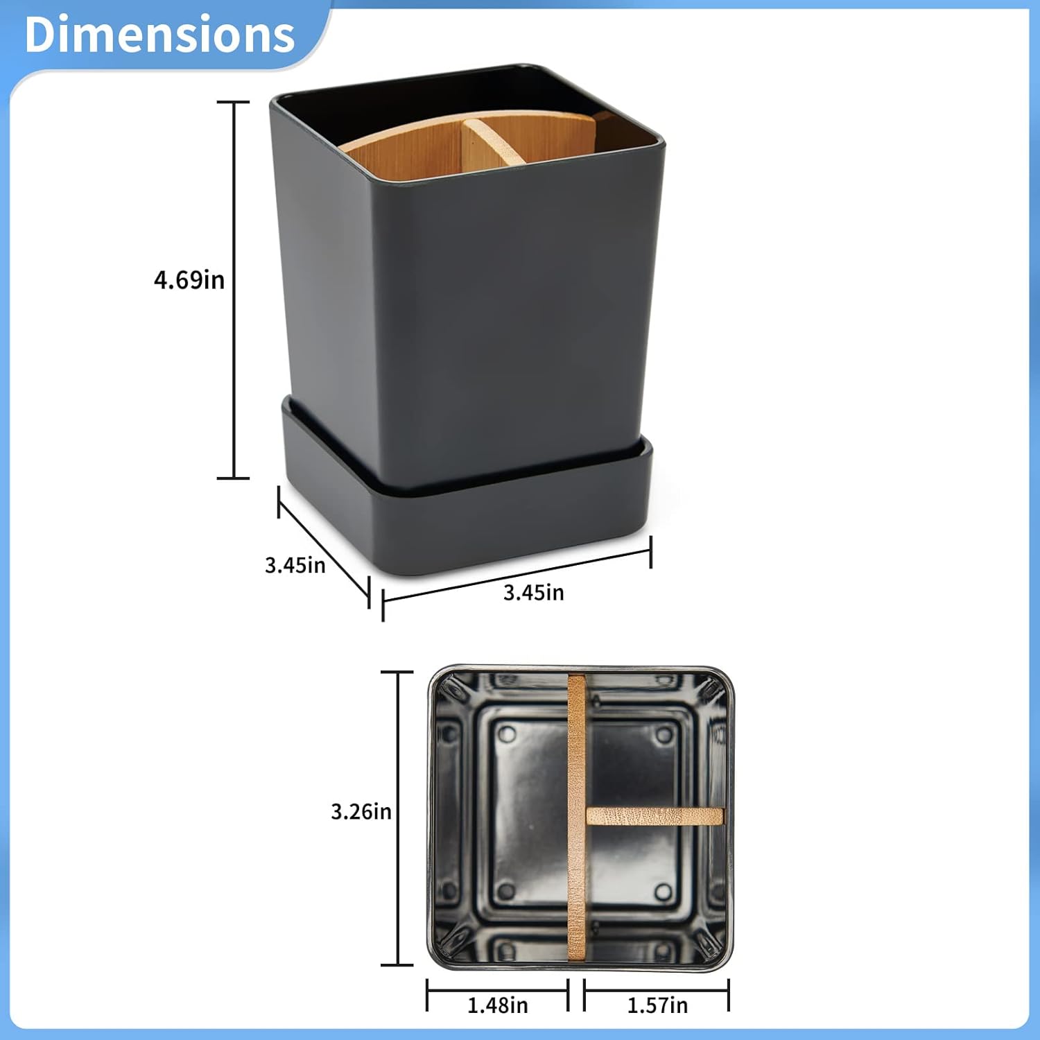 Small Black Bamboo Toothbrush Holder Set