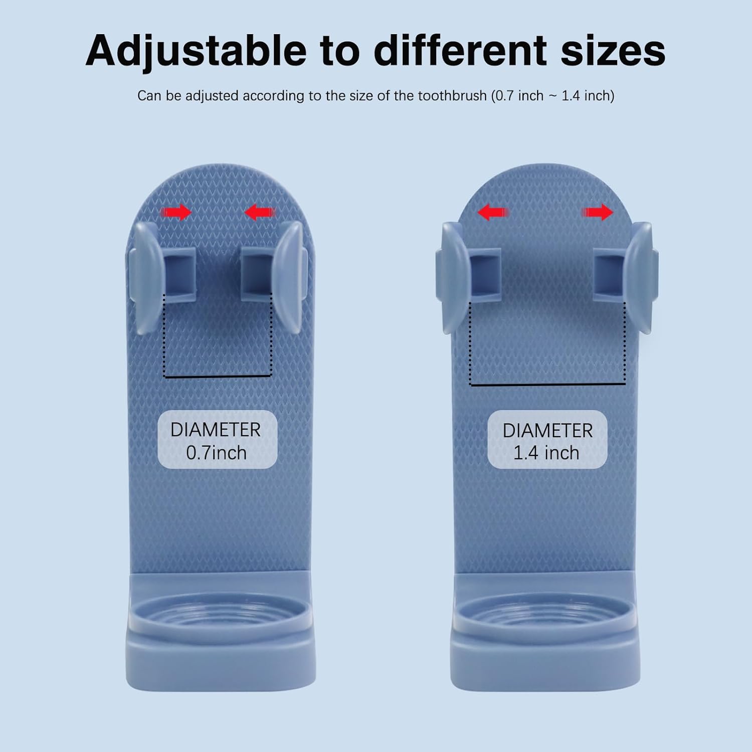Feelorna 2 Pcs Electric Toothbrush Holders Wall Mounted No Drilling Organizer