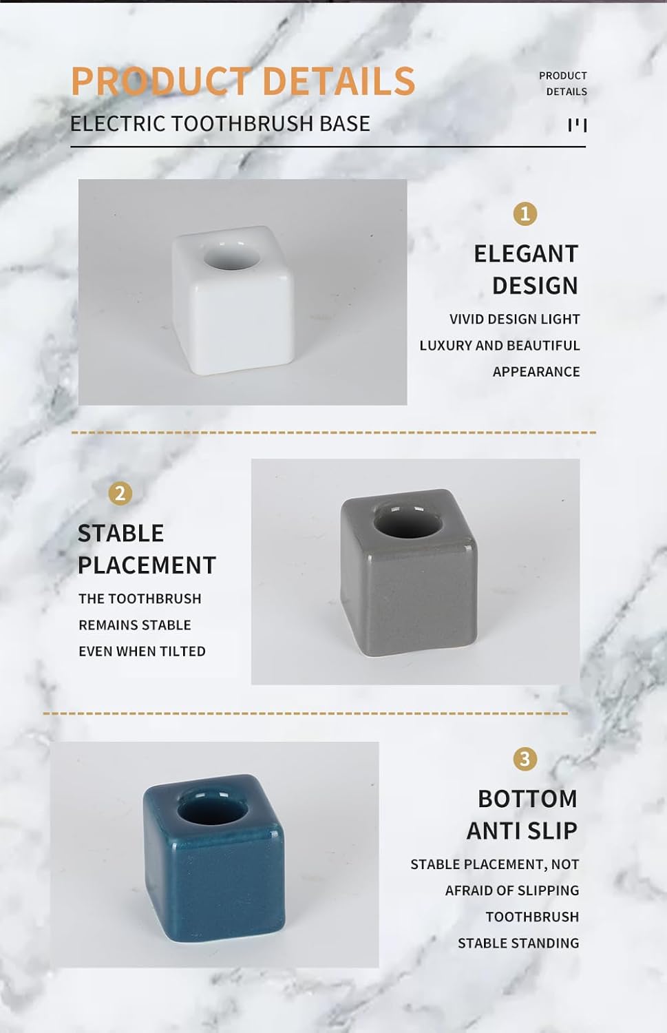 Sleek Mini Ceramic Toothbrush Holder Stand