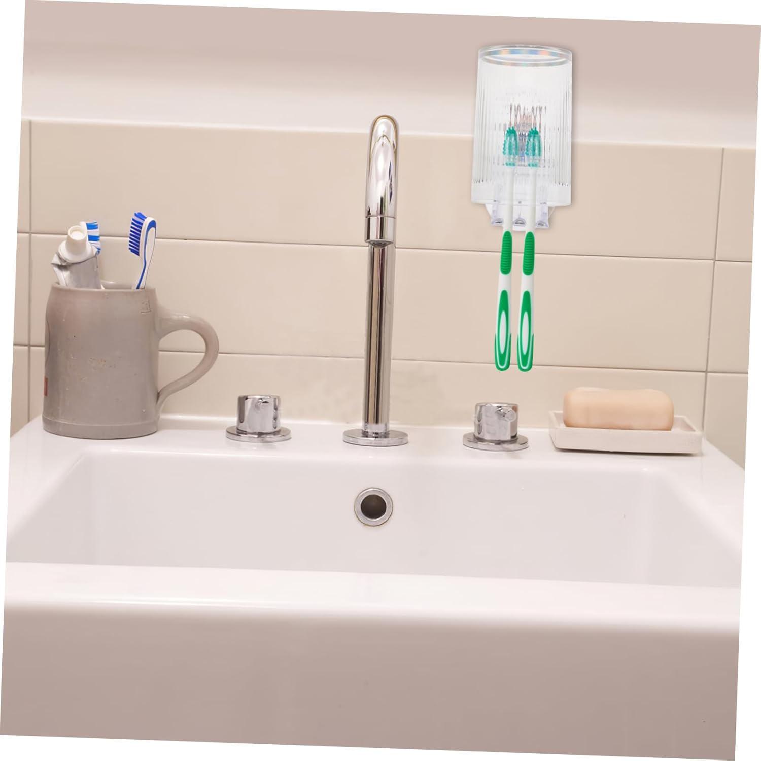 Space-Saving Wall-Mounted Toothbrush Holder for Kids