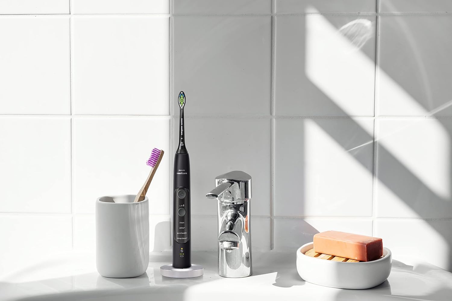 Silver Aluminum Toothbrush Holder for Philips Sonicare Electric Toothbrushes