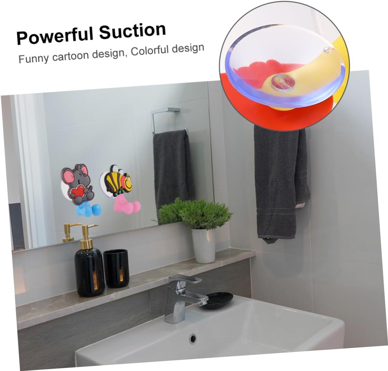 3-Piece Cartoon Suction Toothbrush Holder for Kids in the Bathroom