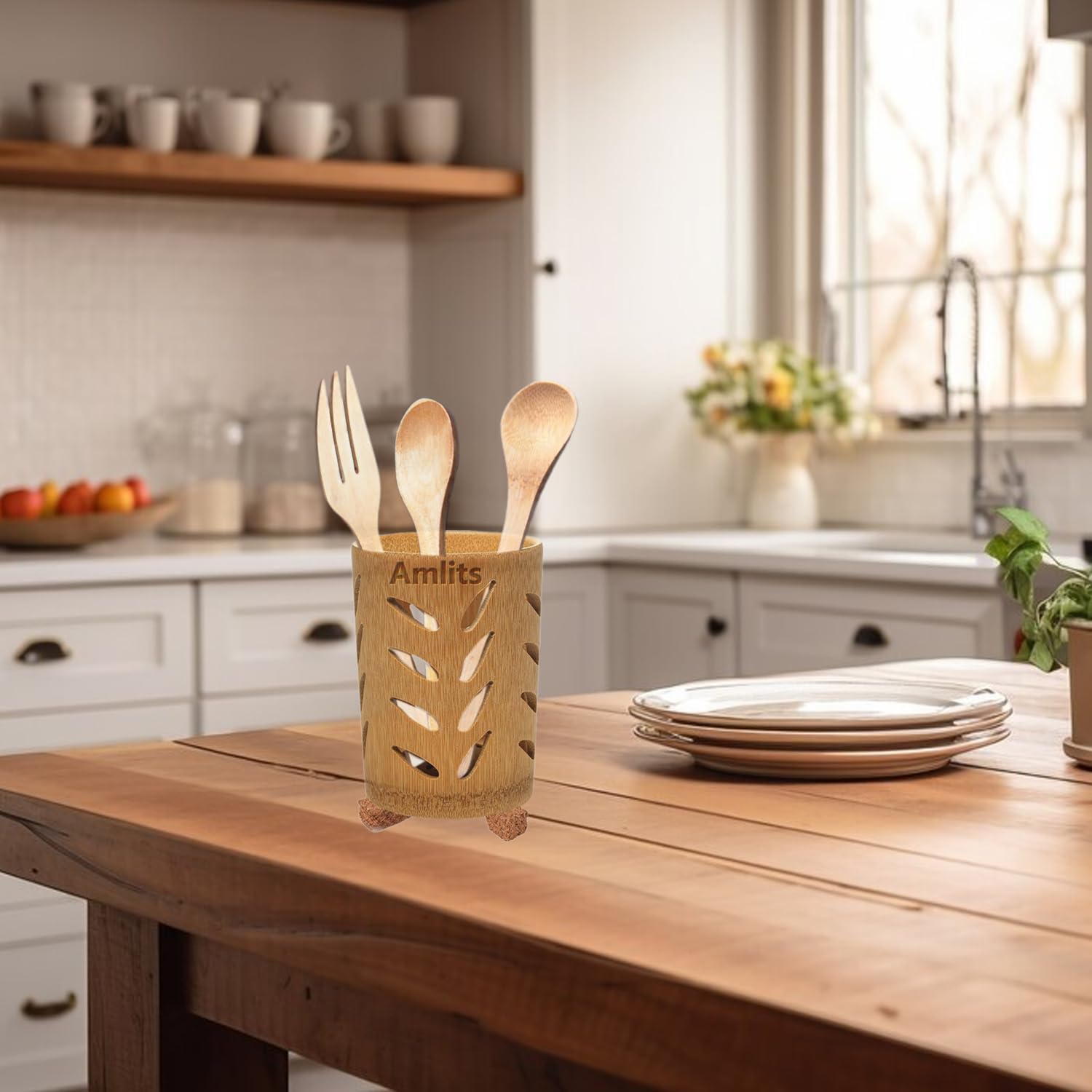 Bamboo Toothbrush Holder - Quick Drying Single-Piece Design