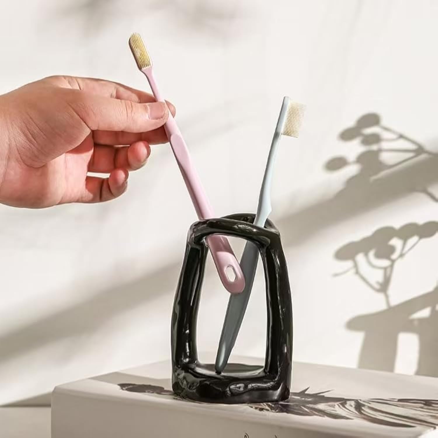 Handmade Ceramic Holder Stand for Toothbrushes Makeup Brushes and Pens