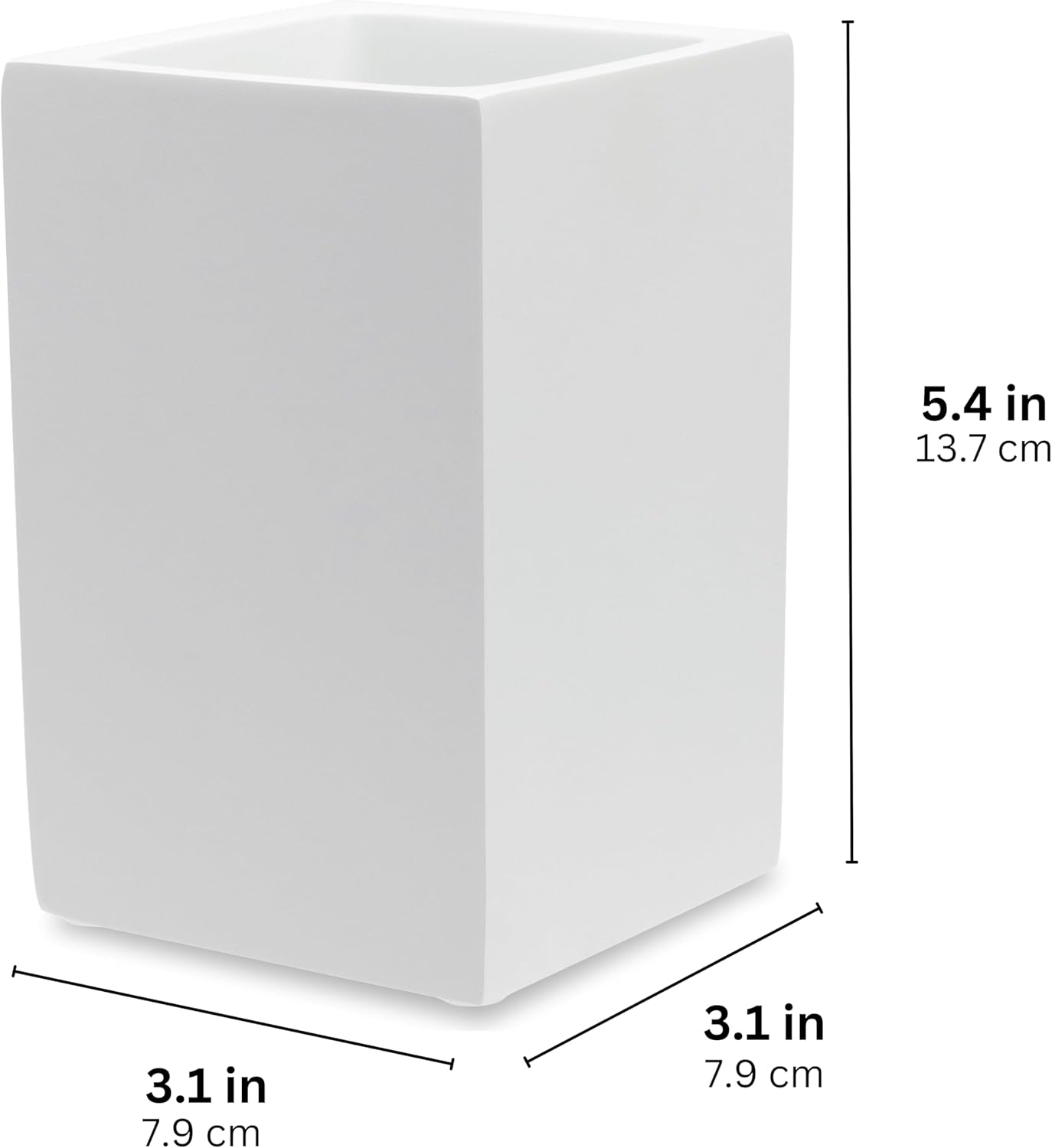 Matte White Bathroom Toothbrush Holder Space-Saving Tracker