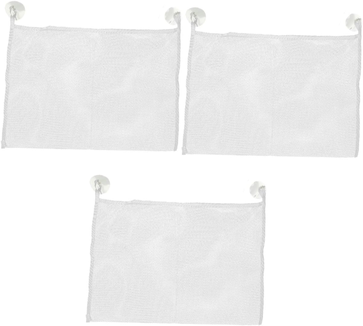 Zerodeko 3pc Hanging Bath Toy Storage Bag Mesh Organizer with Cups