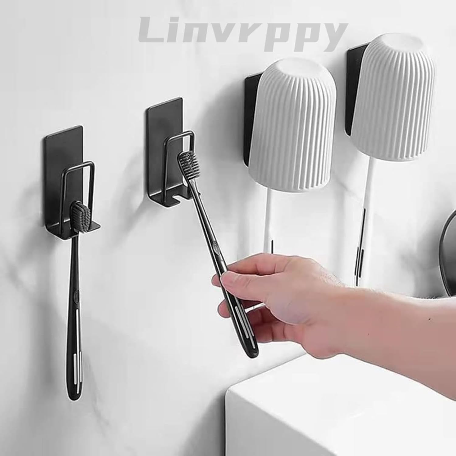 Compact Wall-Mounted Toothbrush Toothpaste Holder