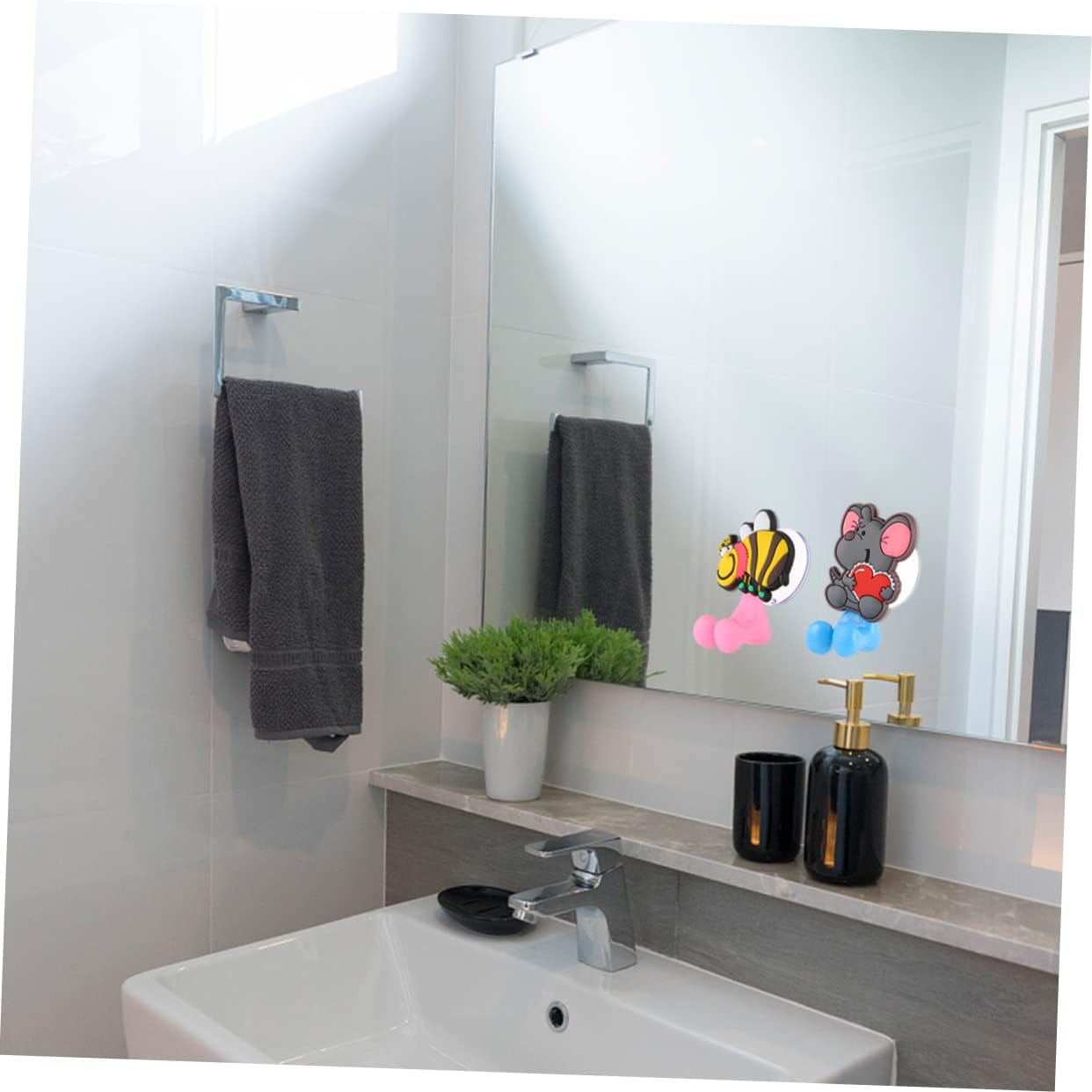 Eco-Friendly Cartoon Suction Cup Toothbrush Holders for Kids
