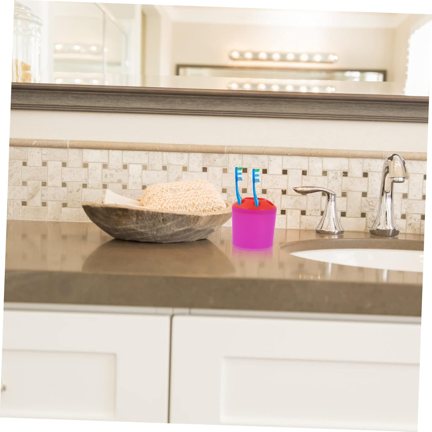 Stylish 4-Compartment Toothbrush Toothpaste Organizer