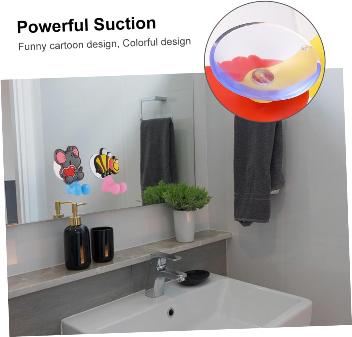 Eco-Friendly Cartoon Suction Cup Toothbrush Holders for Kids