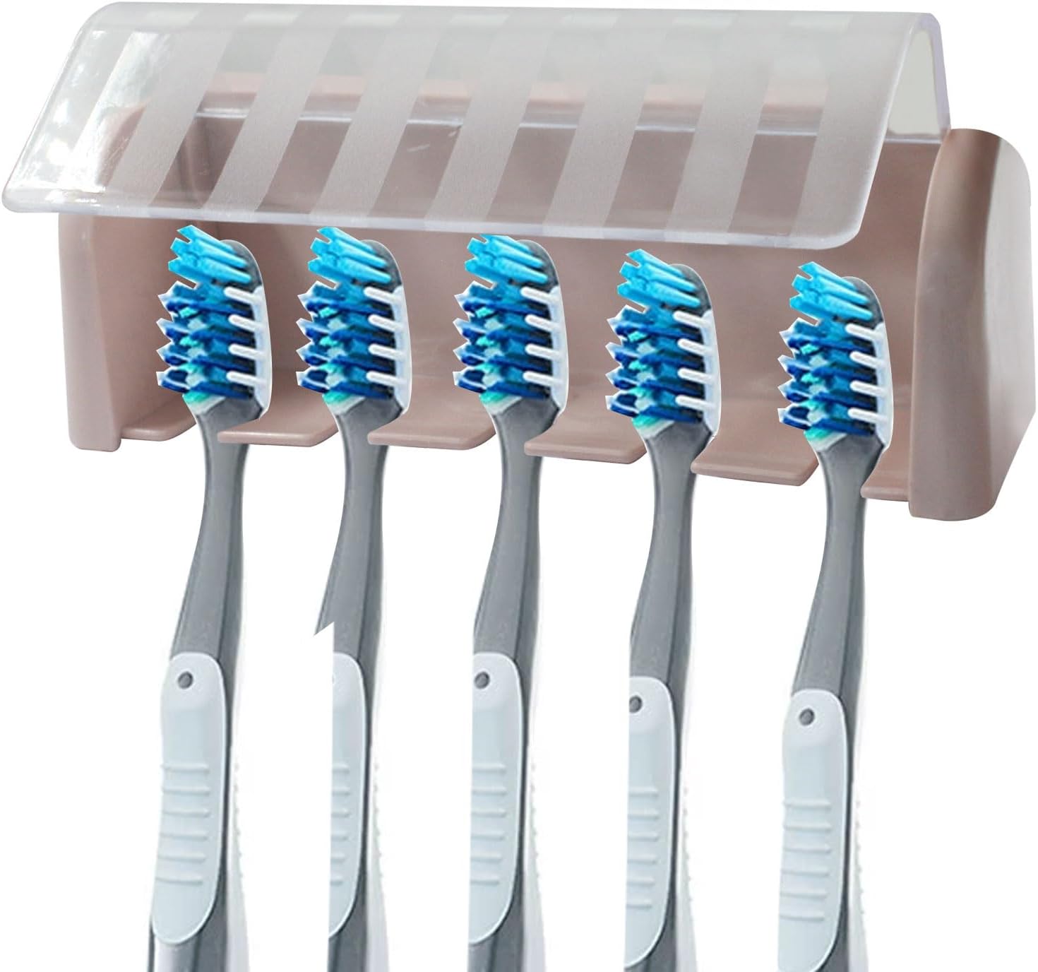 Zorfeter 5 Slots Pink Wall-Mounted Toothbrush Holder