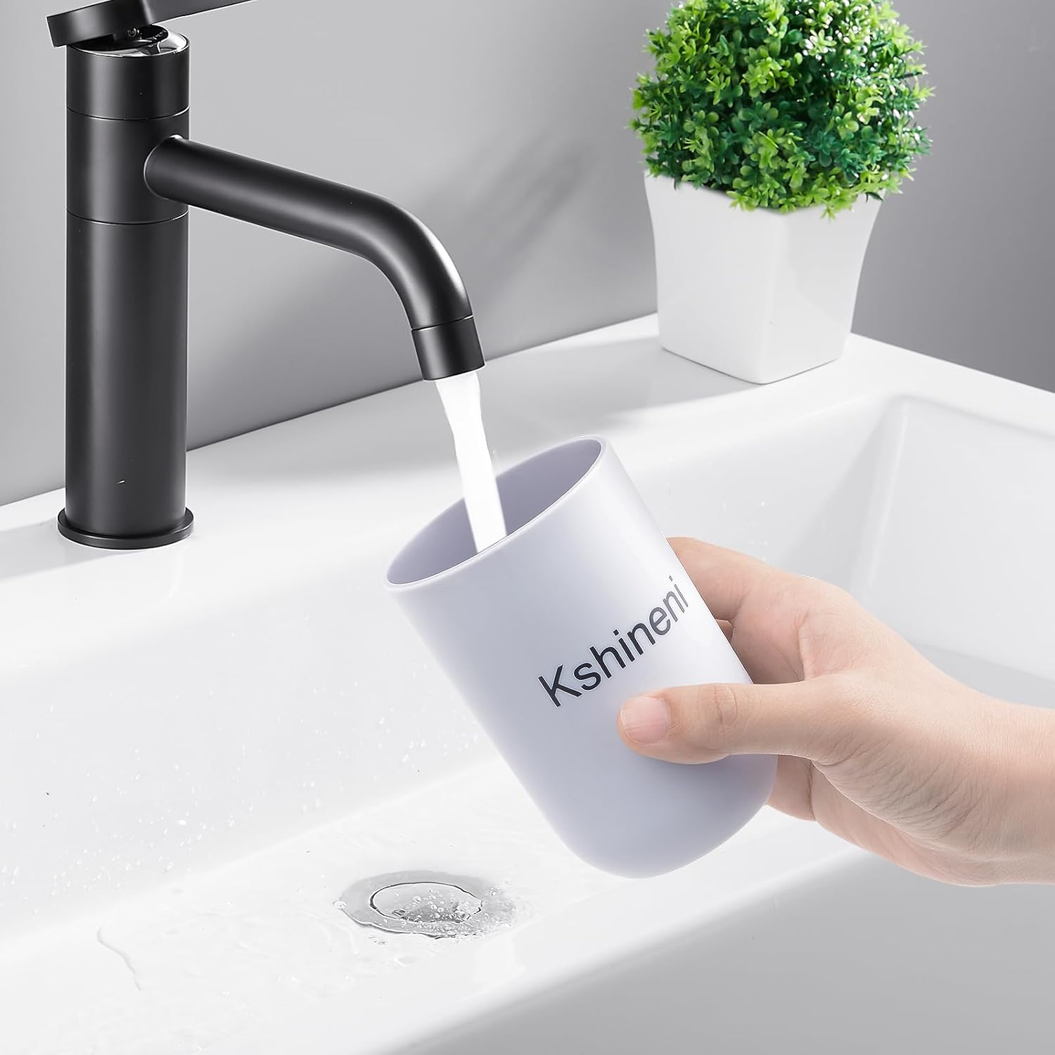 Bathroom Toothbrush Cup Holder - Durable Plastic Design