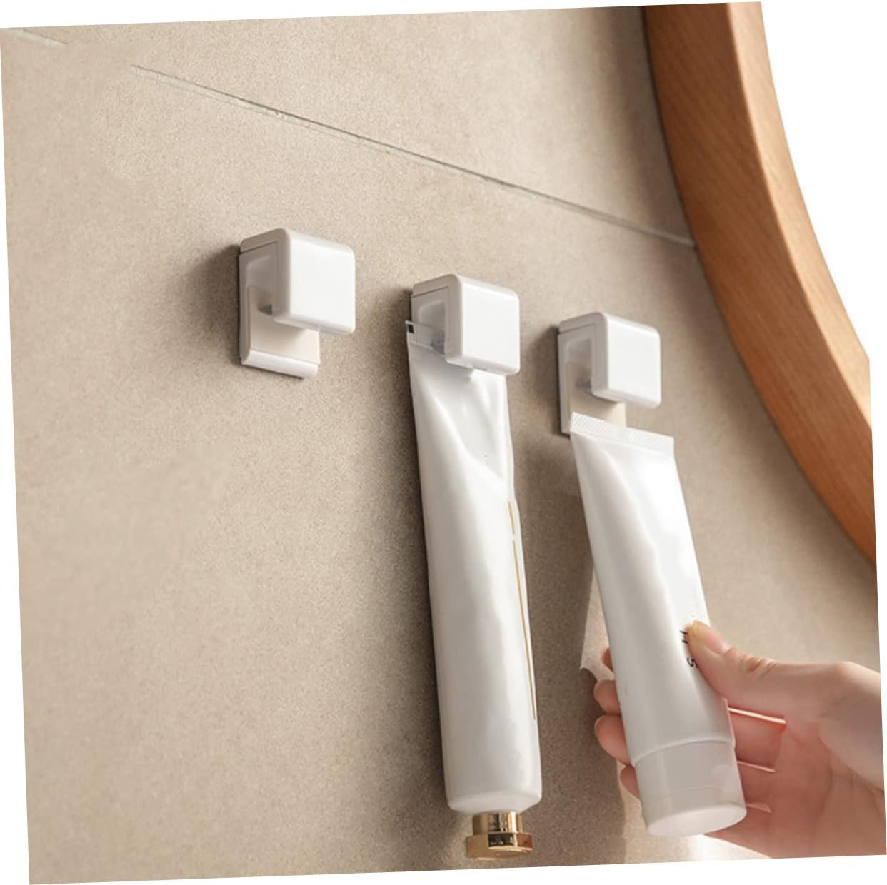 TOPPERFUNBathroom Toothpaste Wall Holder White