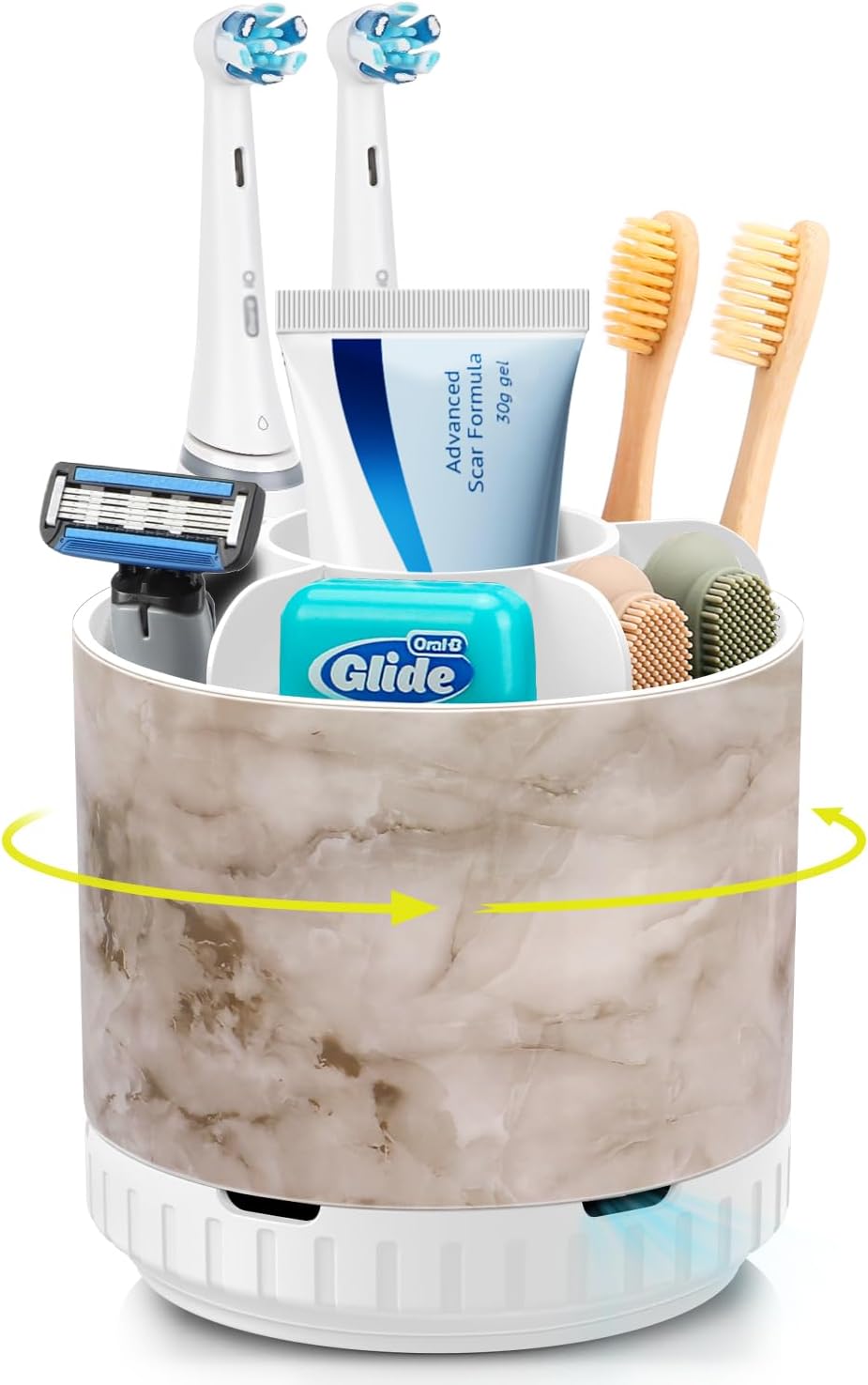 360 Rotating Marble Oral Care Holder