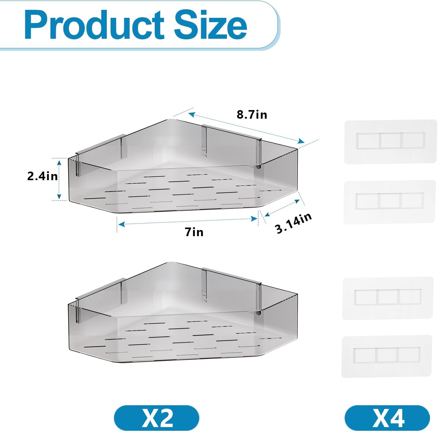 Durable Grey Bath Toy Organizer 2-Pack