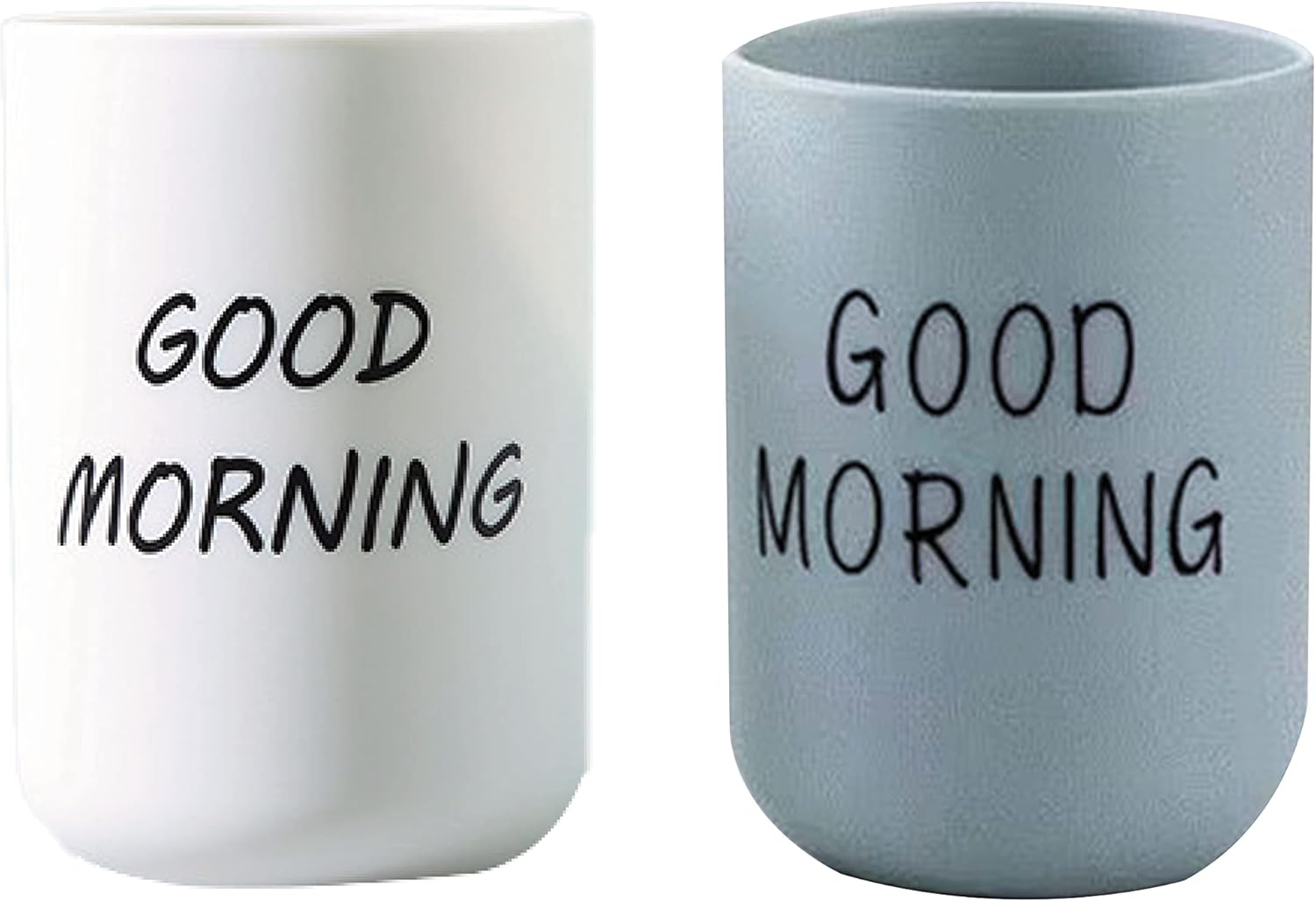 Cawein 2pcs Frosted Bathroom Tumblers with Toothbrush Holder Design
