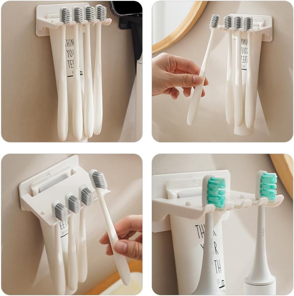 Space-Saving Wall-Mounted Toothbrush Holder Alipis