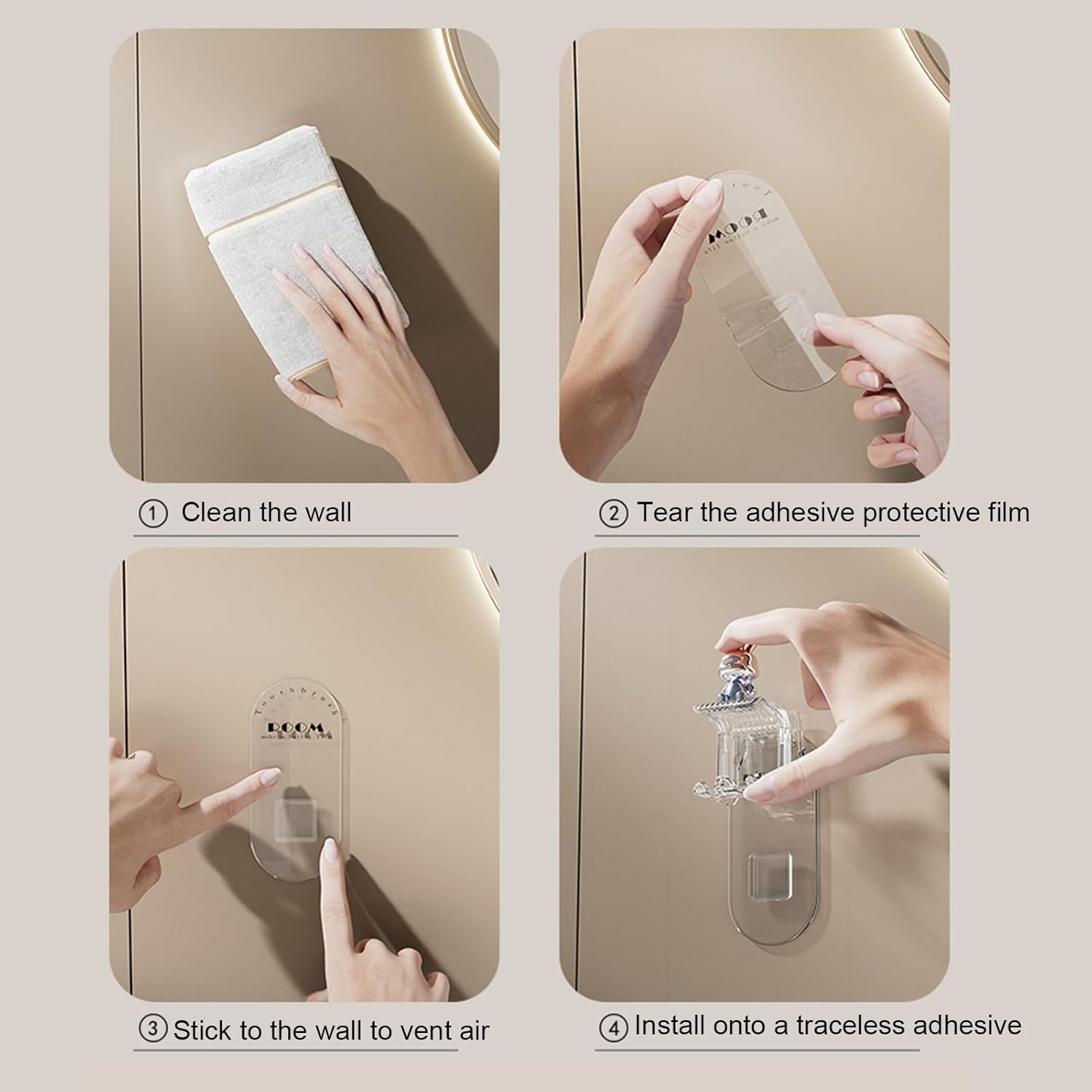 Efficient Wall Toothbrush Mouthwash Bracket Pink