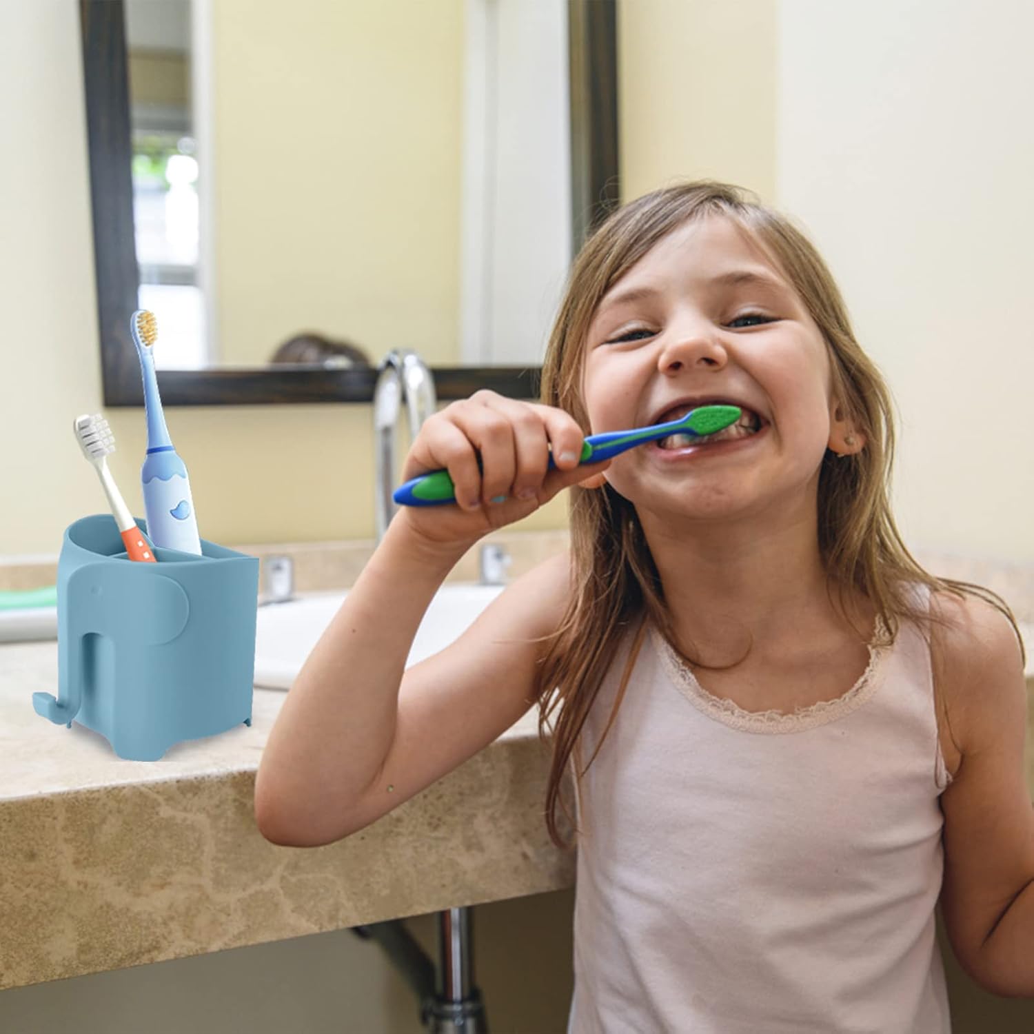 Kids Toothbrush Holder Cute Elephant Toothbrush Holder for Toddler
