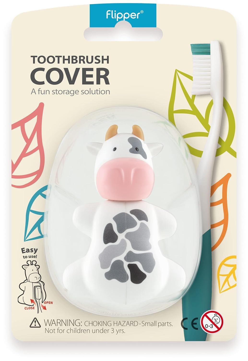 Fun Animal Cow Toothbrush Cover Kids Toothbrush Holder