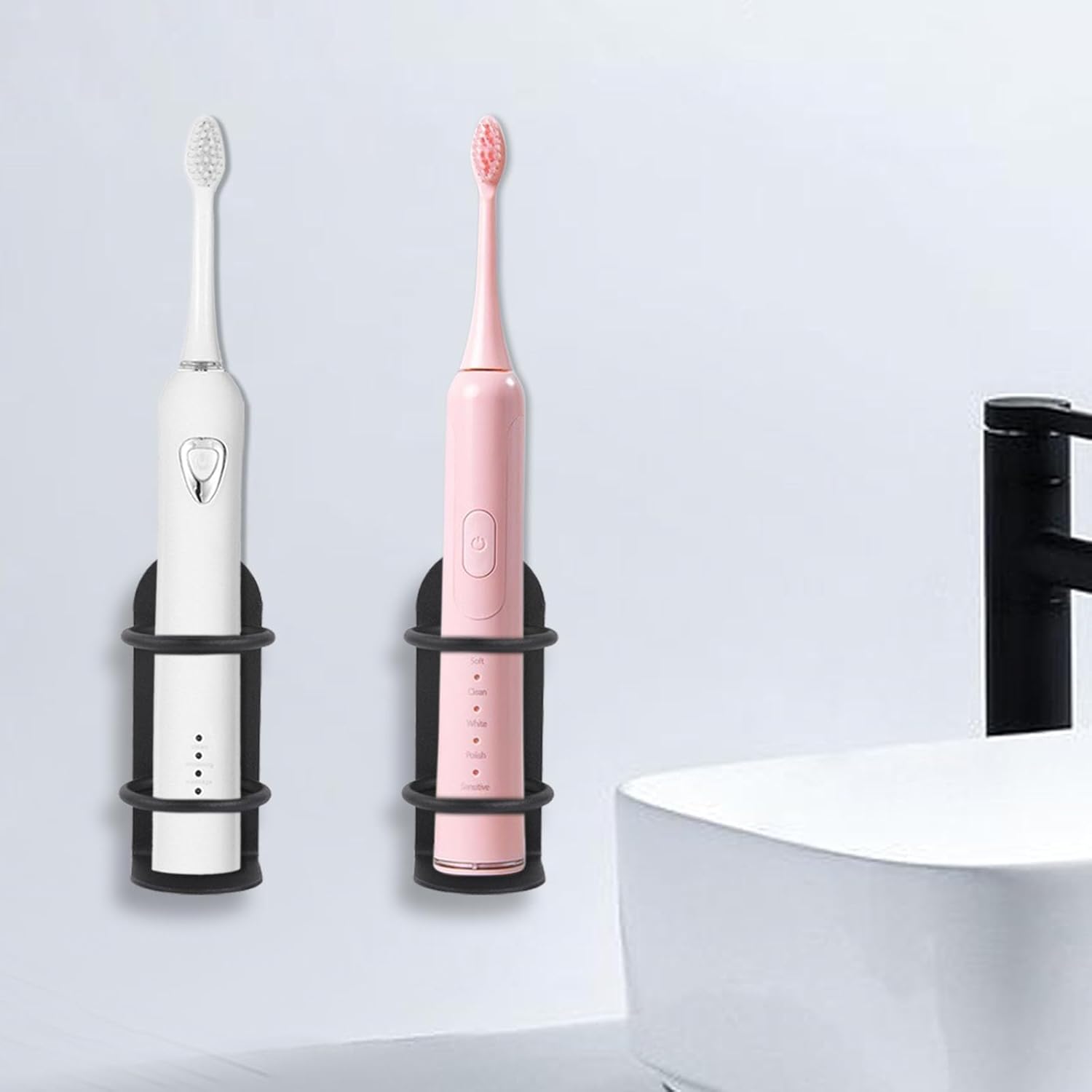 2 Pcs Electric Toothbrush Wall Mount Holder for Bathrooms