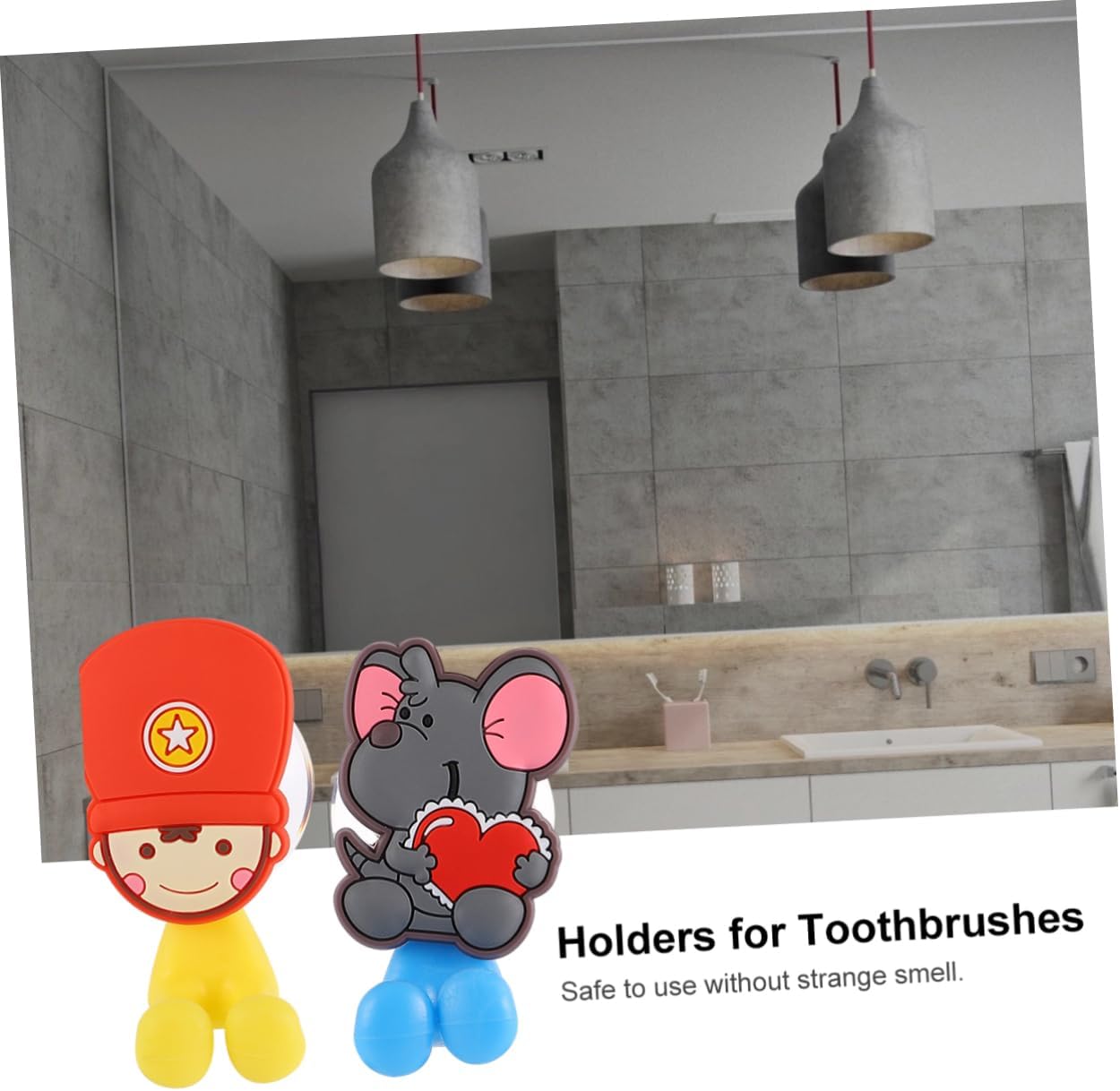 Eco-Friendly Cartoon Suction Cup Toothbrush Holders for Kids