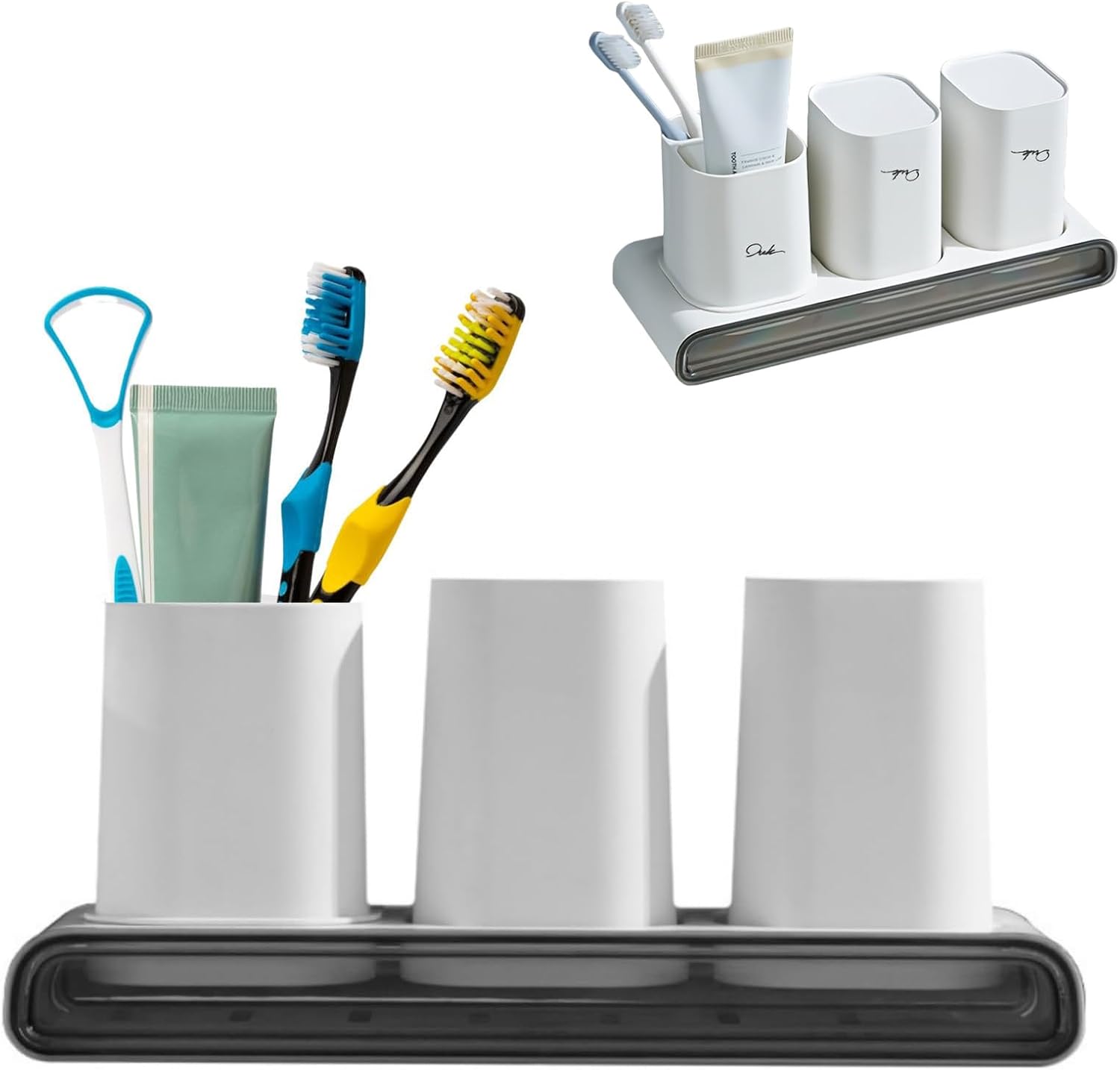 Stylish Toothbrush Holder with 2 Rinso Cups