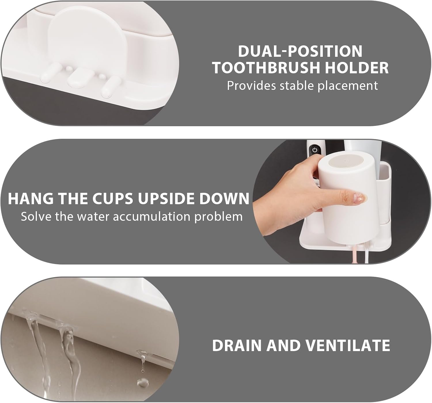 Space-Saving Toothbrush Mouthwash Holder for Bathrooms