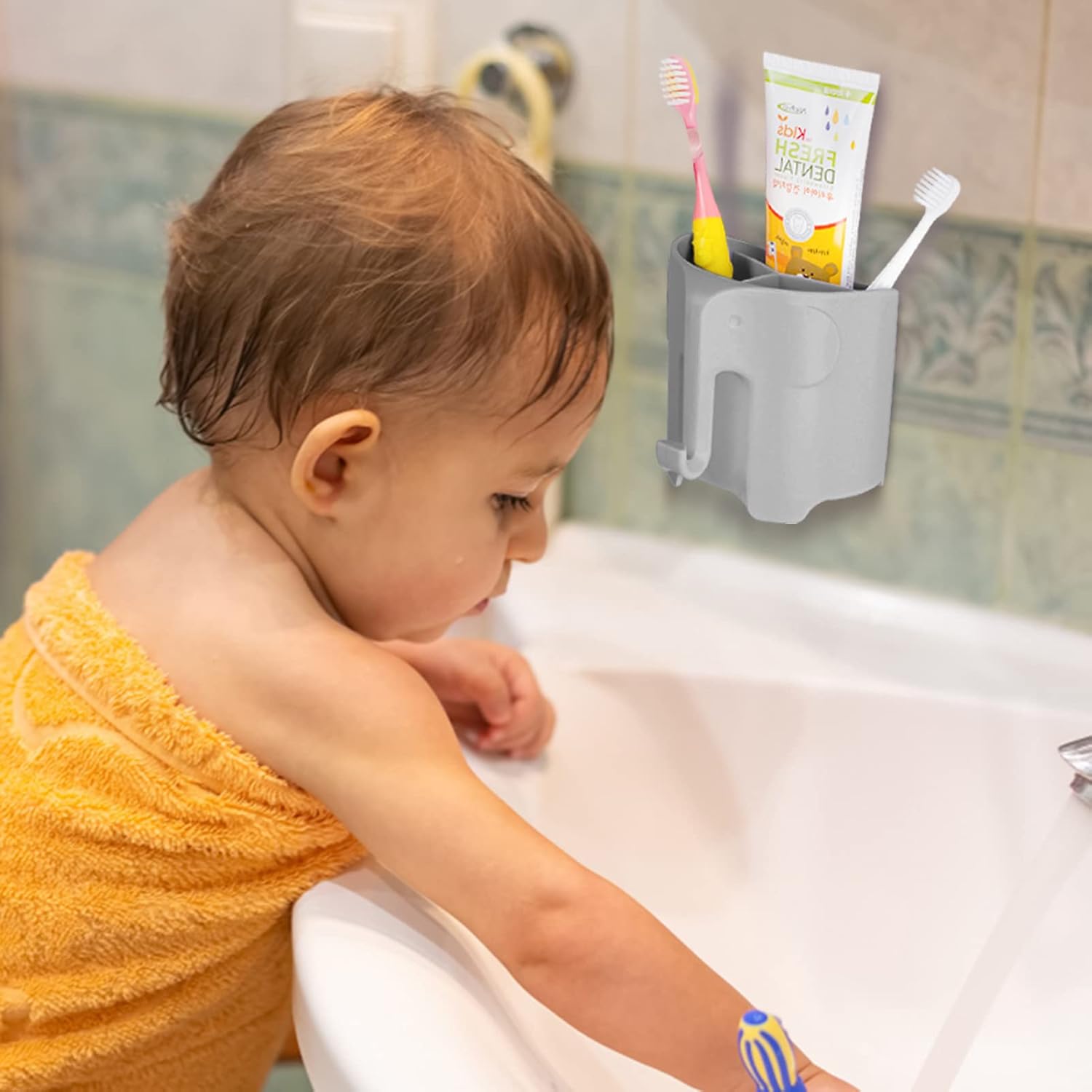Cute Elephant Toothbrush Holder for Kids