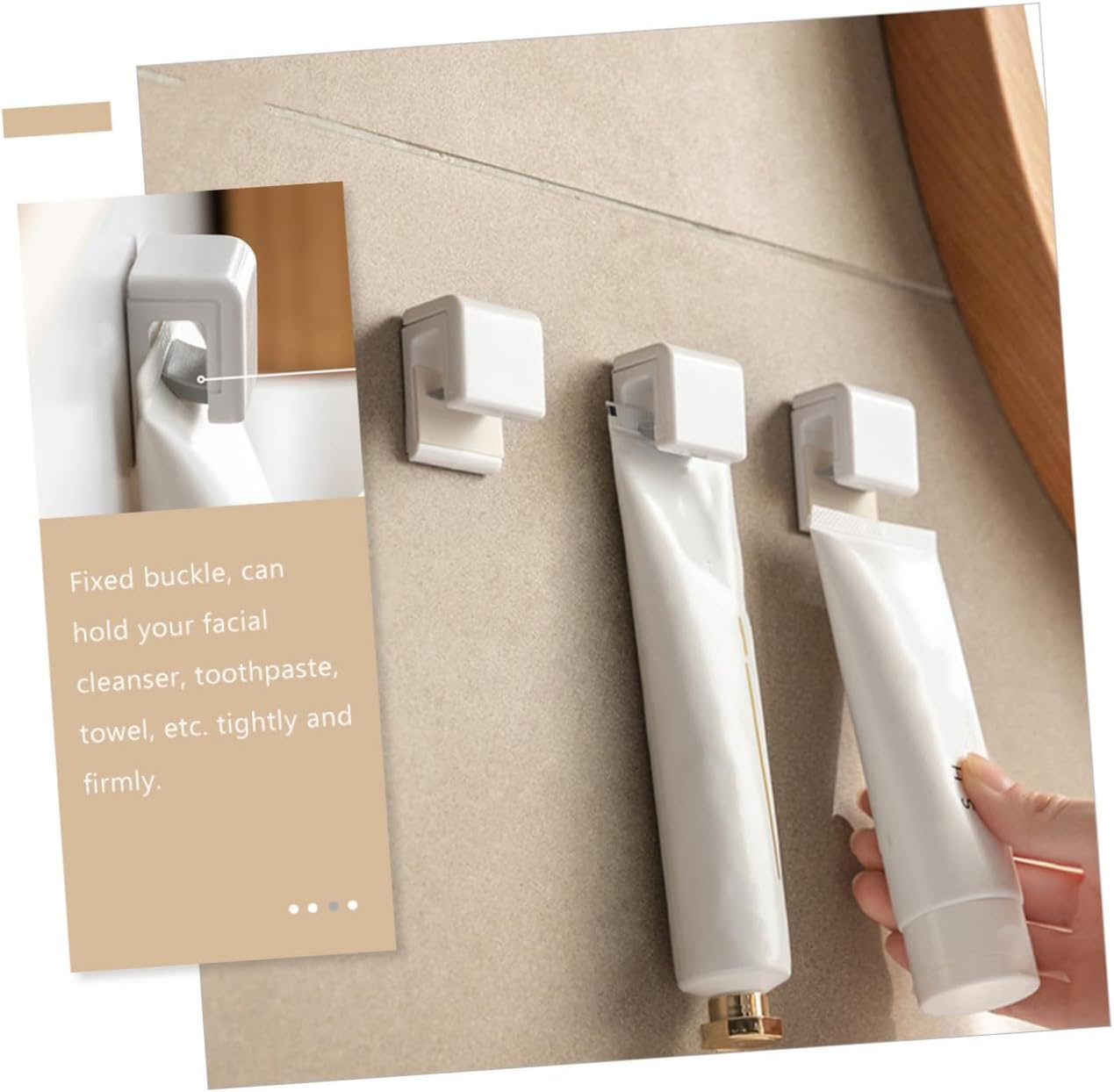 Luxshiny Wall-Mounted Toothpaste Holder Compact Space-Saving