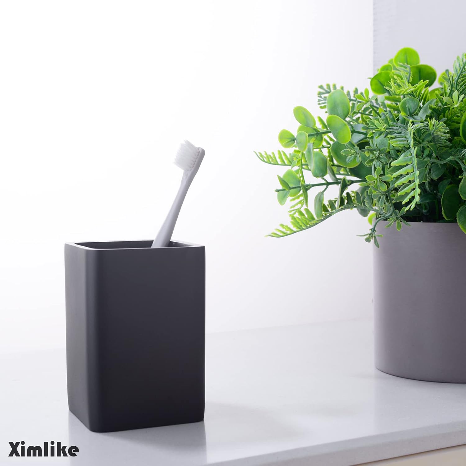 Matte Black Tumbler Cup for Bathroom Toothbrush Holder