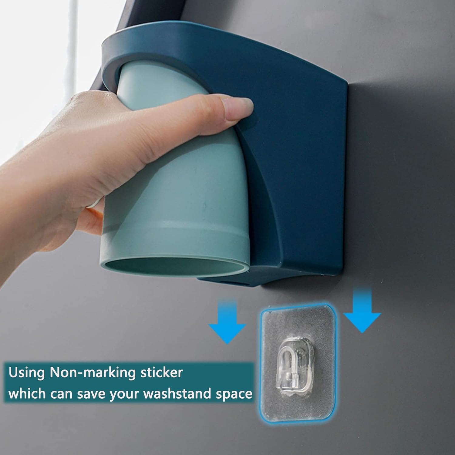 Magnetic Cup Toothbrush Holder compact easy to use drill-free space-saving design