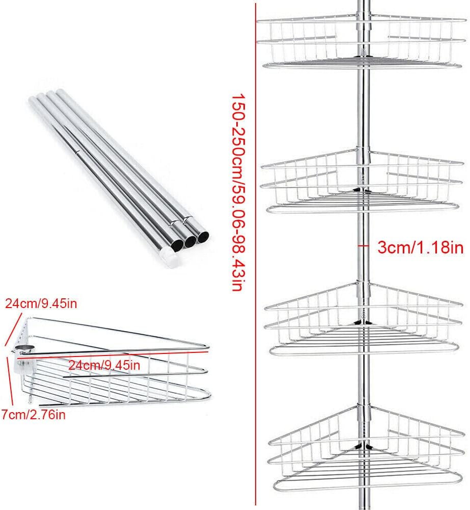 Low-Cost Drama4-Level Bathroom Shelving Rustproof Showers Corner Organizer