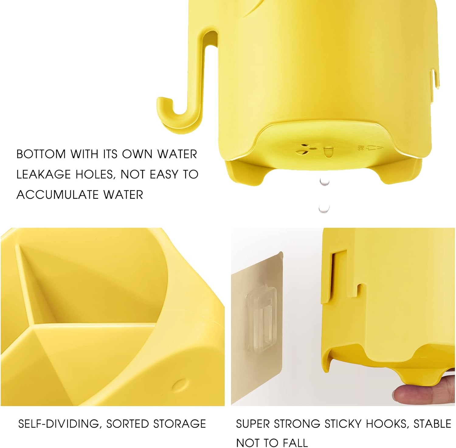 Organizing Kids Toothbrushes in a Funny Elephant Style Holder Yellow