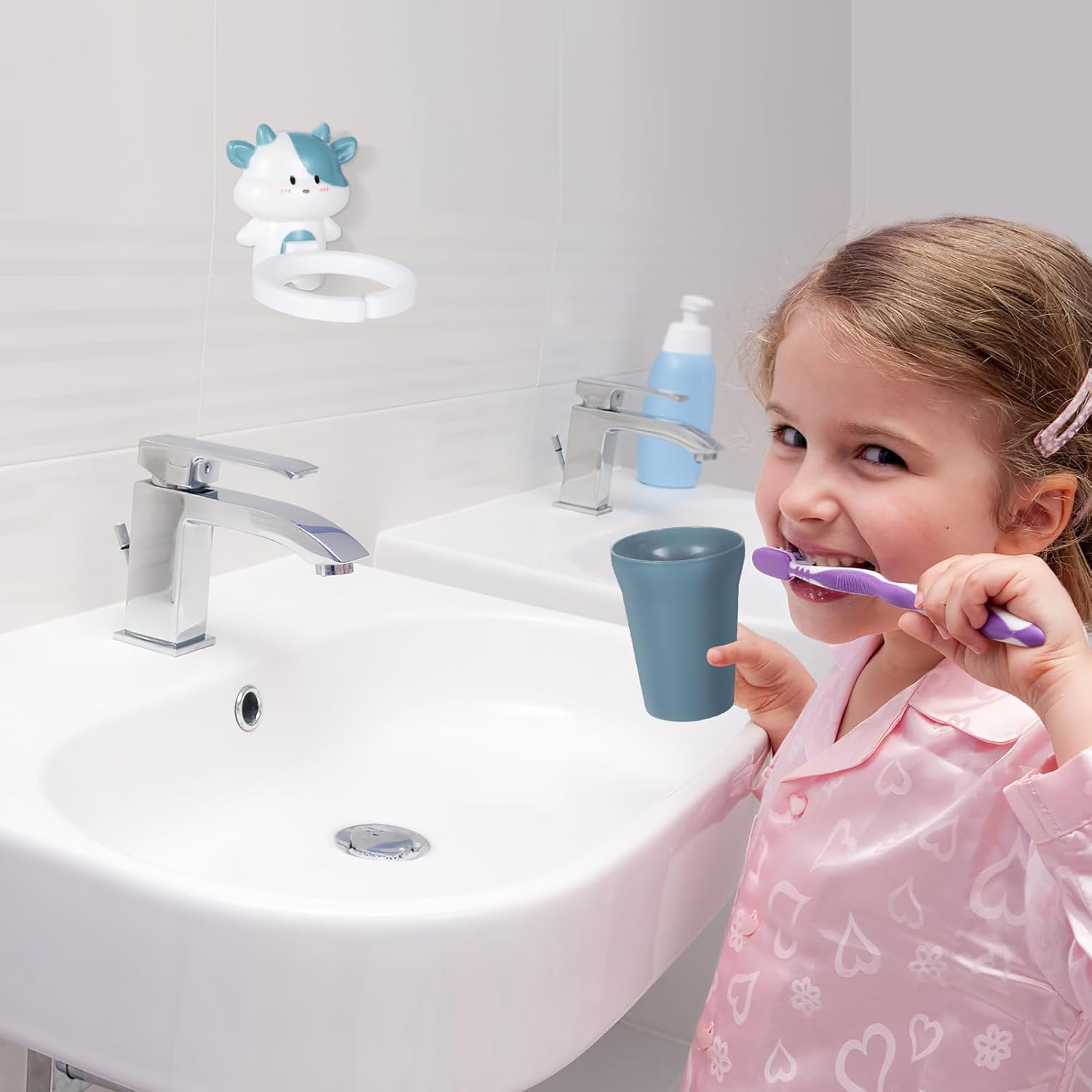 Amosfun Toothbrush Holder Wall-Mounted Durable Cute for Kids