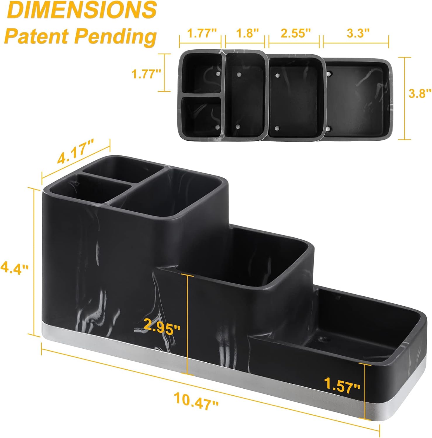 VITVITI Resin Toothbrush Holder 5 Compartment Bathroom Organizer
