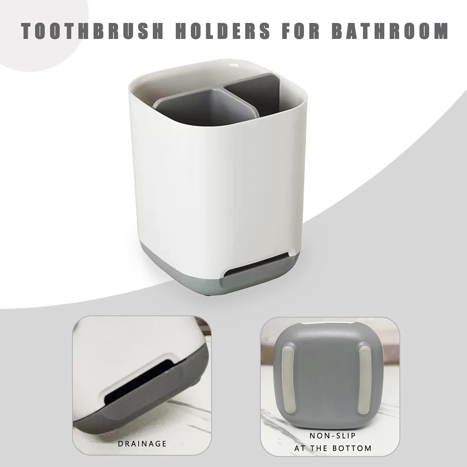 3 Slot Toothbrush Organizer With Detachable Dividers