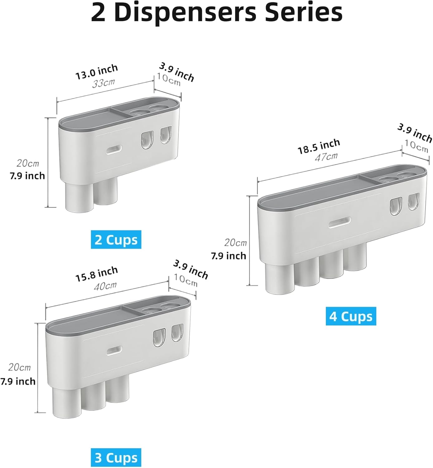 No-Drill Wall Mounted Toothbrush Holder with Automatic Dispenser