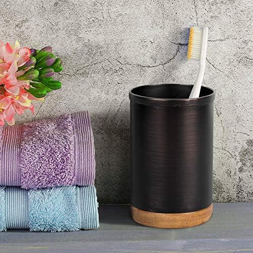 Styled salty tumbler and brush holder
