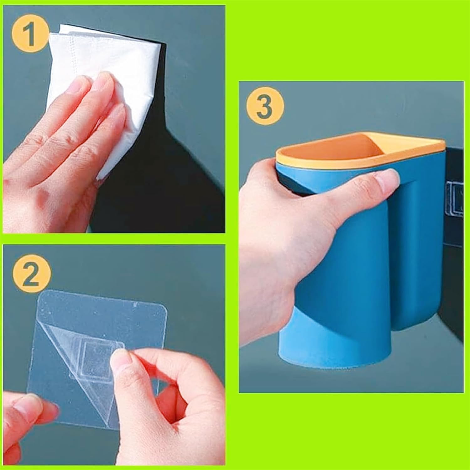 Space Saving 2-in-1 Toothbrush Holder with Cup Orange