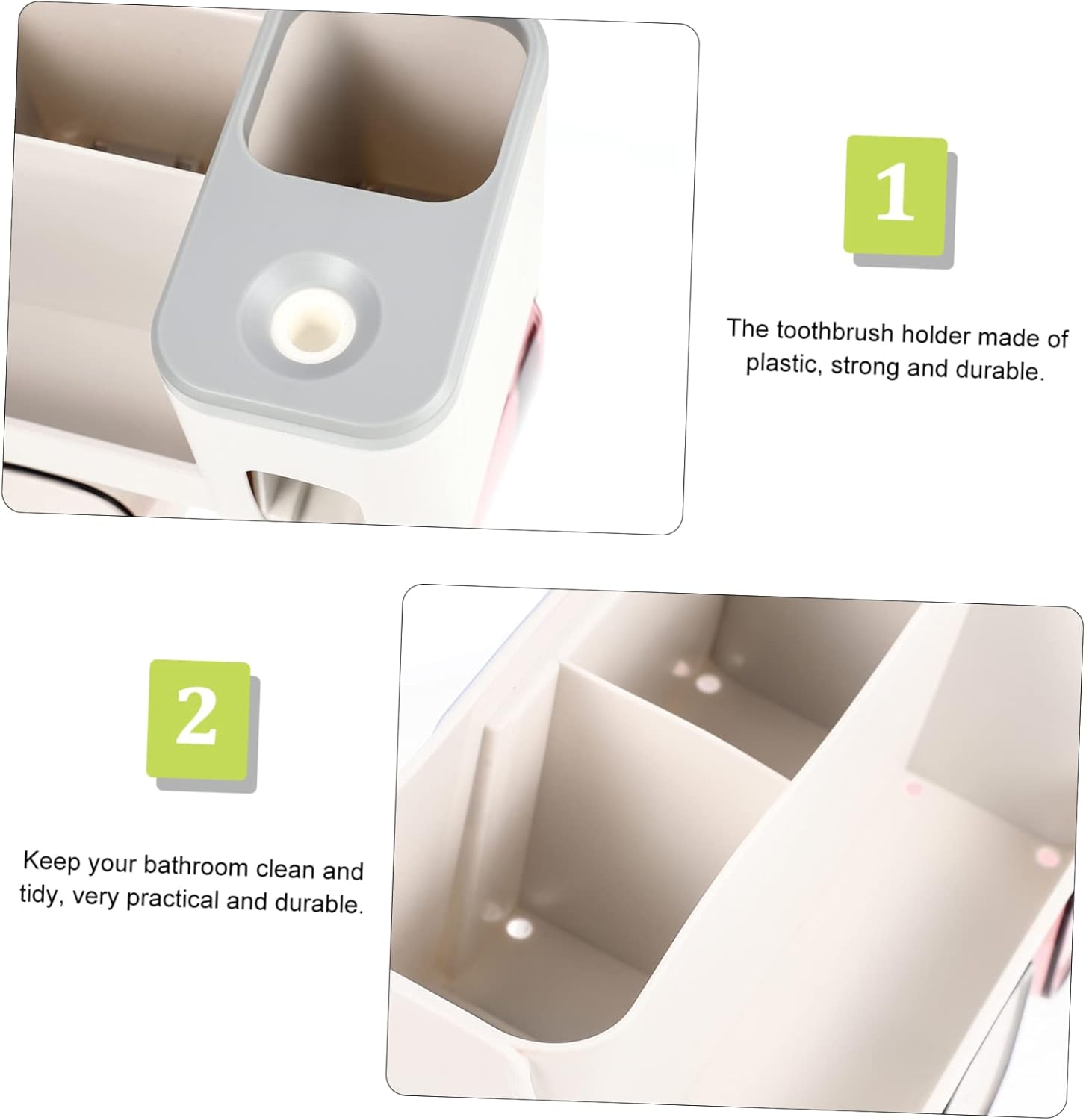 ABOOFAN Toothbrush Holder Bathroom Storage Shelf 238X18CM Light Grey