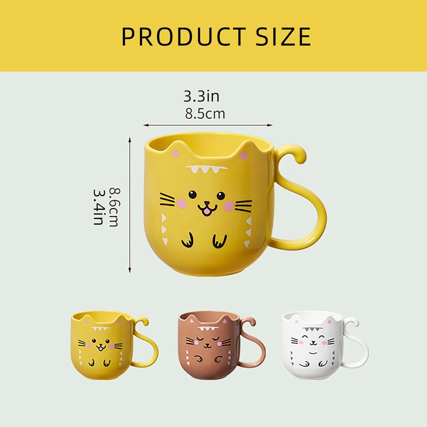 Creative Kitten Mouthwash Cup and Toothbrush Holder for Bathroom