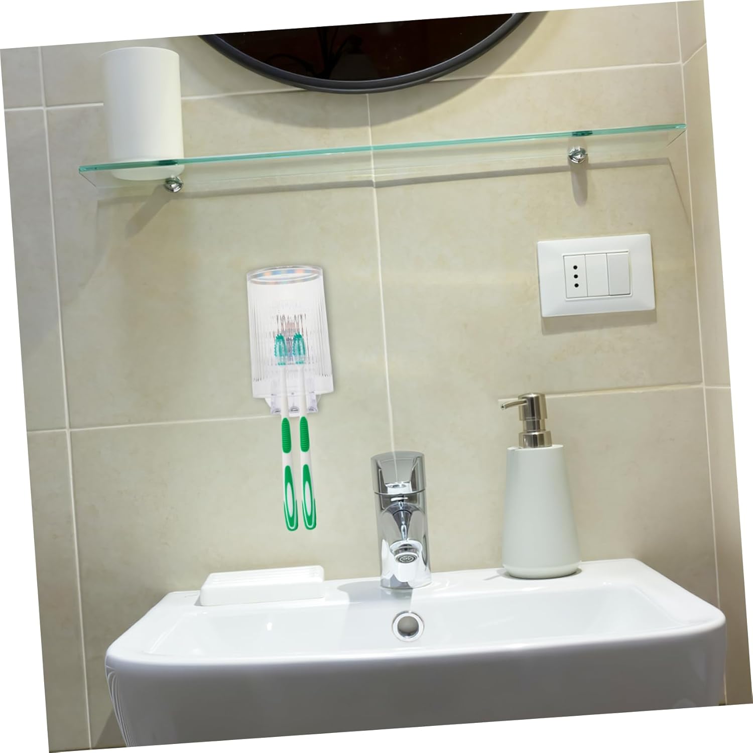 Space-Saving Wall-Mounted Toothbrush Holder for Kids
