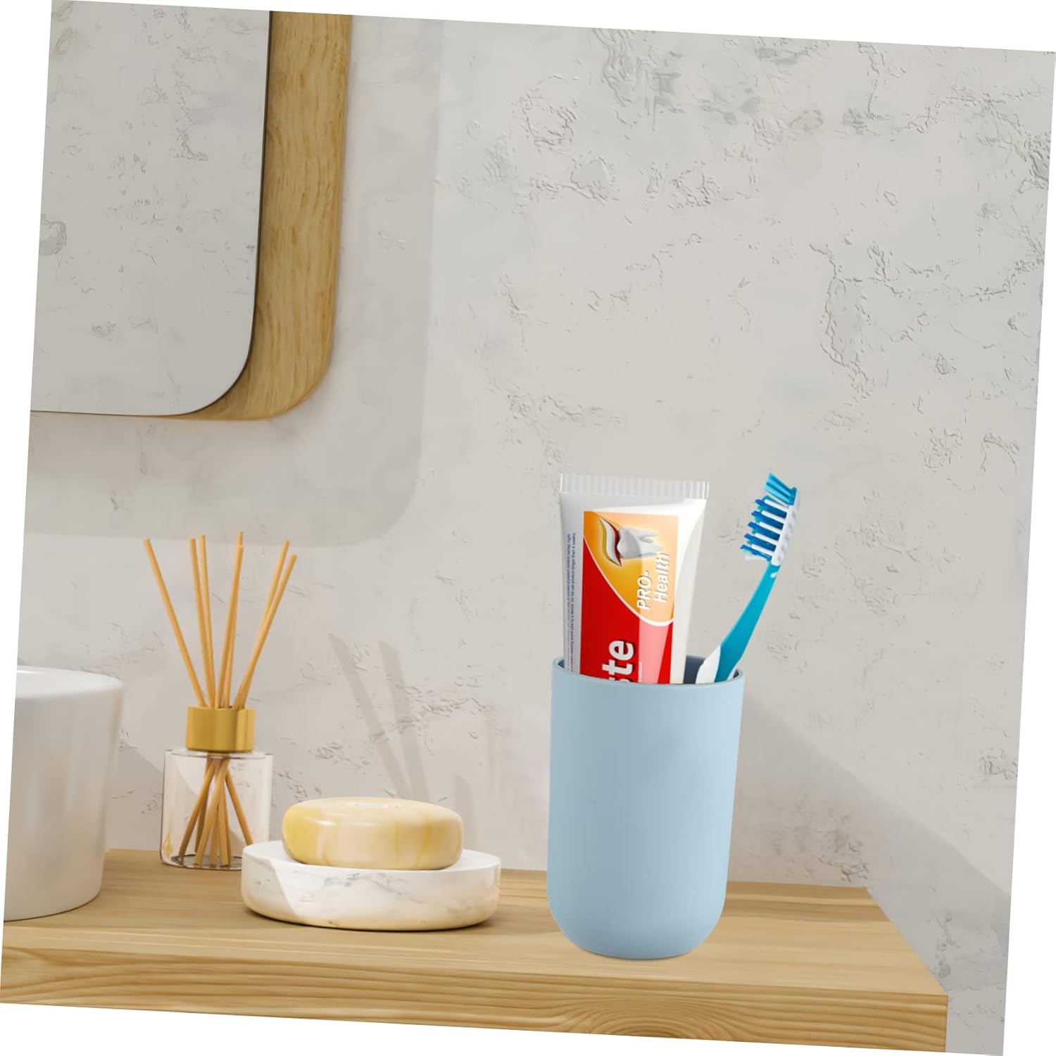 Compact Durable Stylish 4 Pcs Toothbrush Cup for Bathroom RVs White