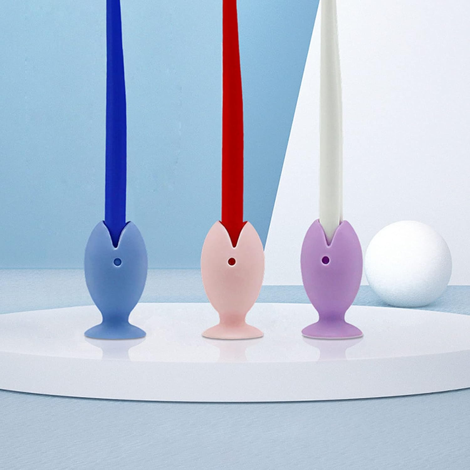 6-Piece Silicone Fish Toothbrush Holder