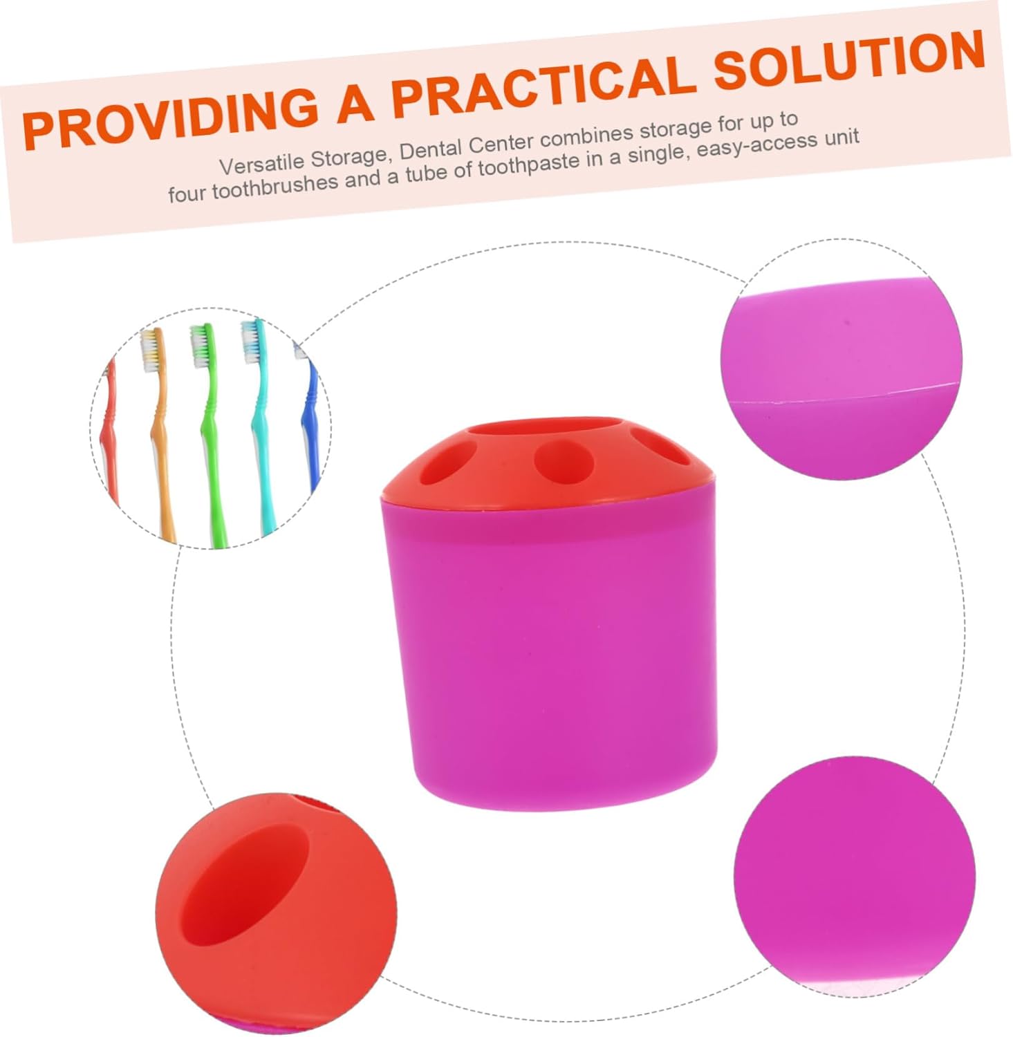 Stylish 4-Compartment Toothbrush Toothpaste Organizer
