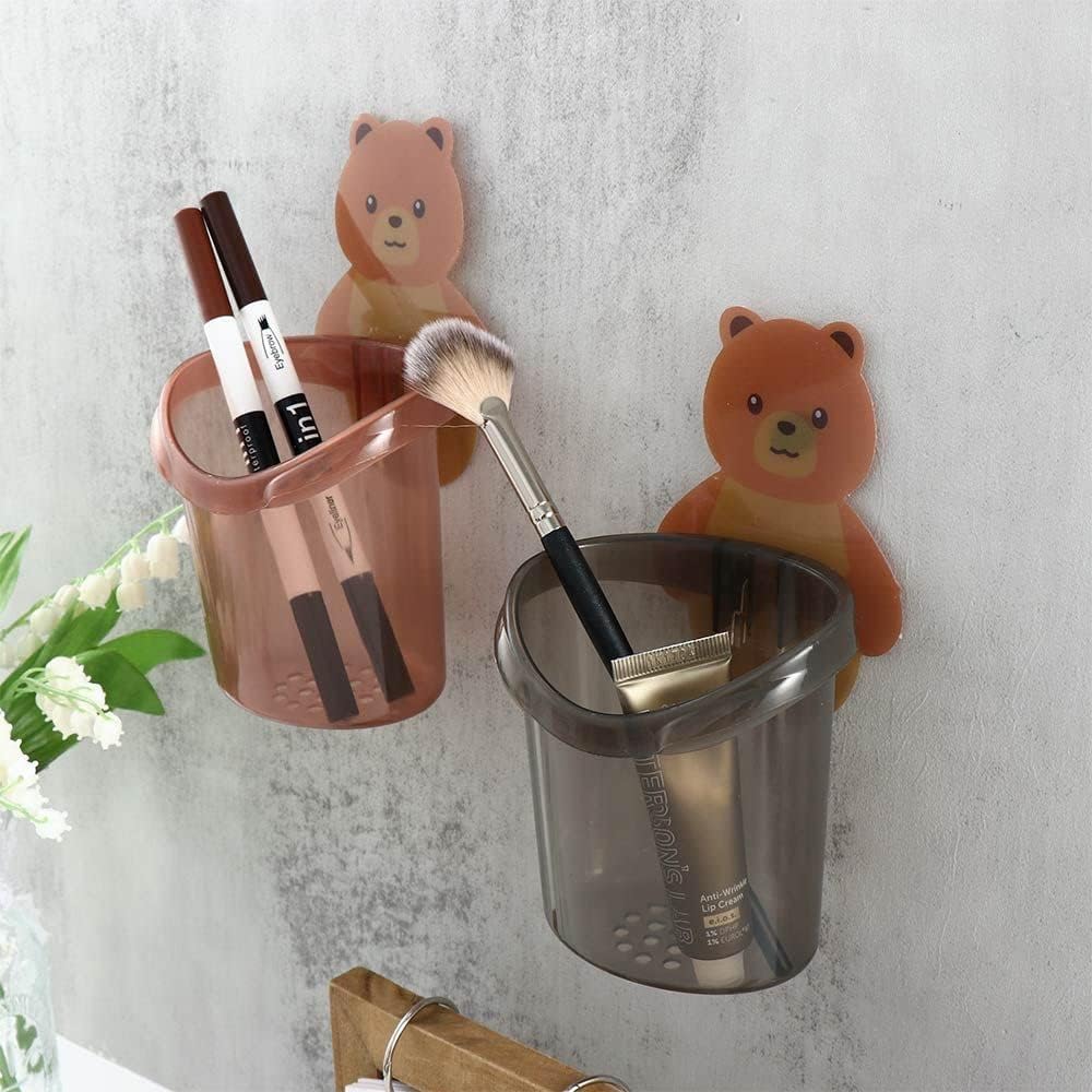 Cute Bear Wall Mounted Toothbrush Holder