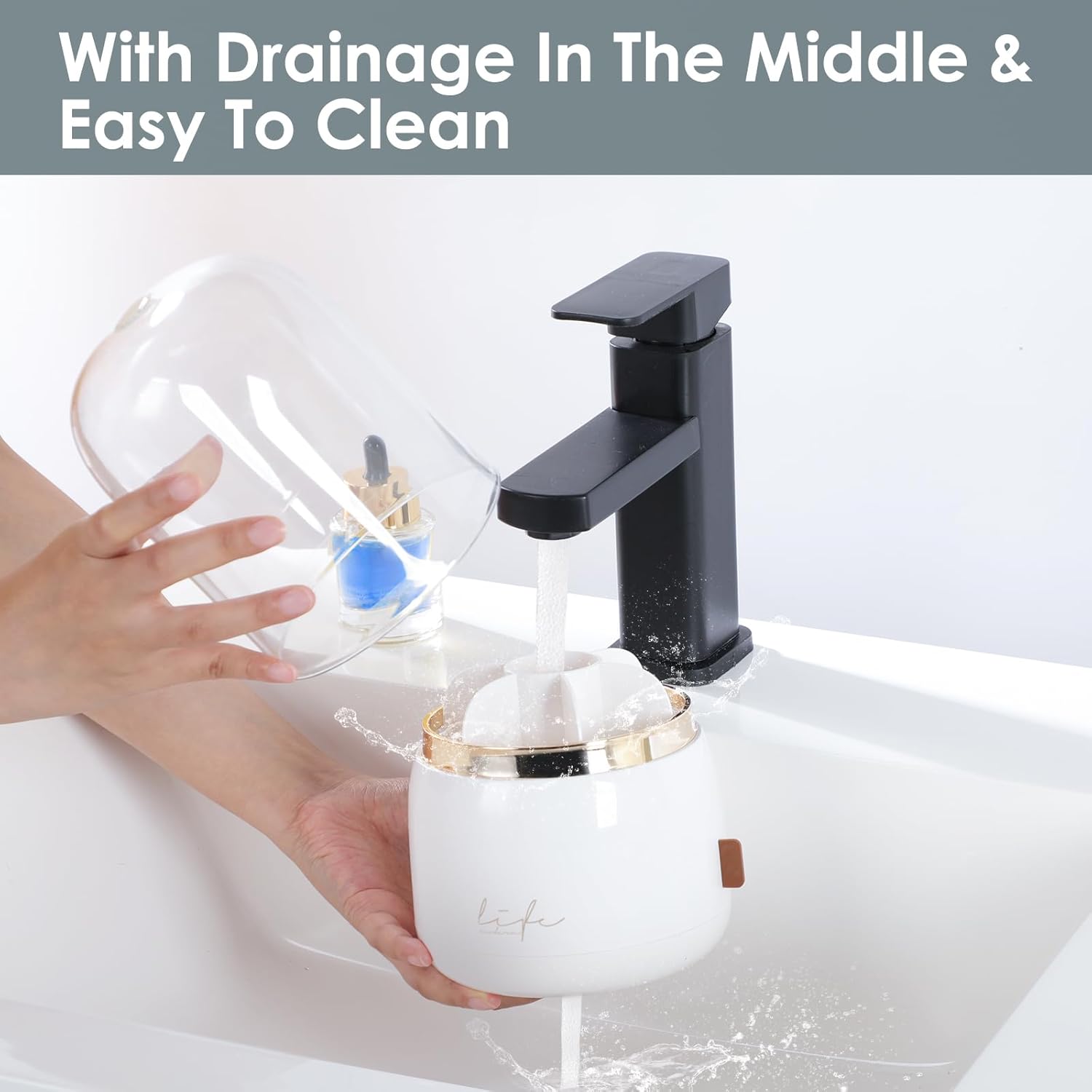 Premium Rotating Toothbrush Holder with Drainage for Space-Saving Storage